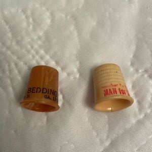 Set of 2 Vintage Plastic Thimbles Collectibles Sewing Supplies